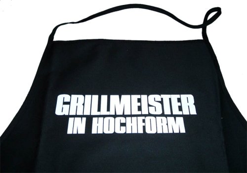GRILLMEISTER IN HOCHFORM; Grillen Schürze, schwarz