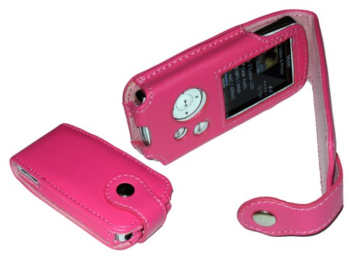 Childrens Toyshop  Electronics : PINK Genuine Leather Case for Sony Walkman Video NWZ-A815, NWZ-A816, NWZ-A818 + Screen Protector ( NWZA815, NWZA816, NWZA818 )