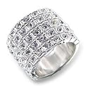 Women's Pave Clear Swarovski Crystal Ring, Size: 5-10