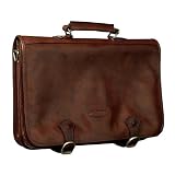 Maxwell Scott - Sacs cartable de luxe en cuir marron pour homme (Jesolo2)