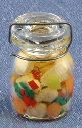 Miniature Artisan Pickled Vegetables in a Glass Canning Jar