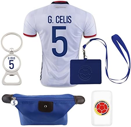 #5 G. Celis (6 in 1 Combo) Colombia Home Match Soccer Adult Jersey COPA 2016