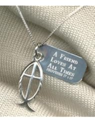 Christian Womens 0.925 Sterling Silver Abstinence Salior Ichthus Jesus Fish Chastity Necklace for Girls - Girls Purity Necklace