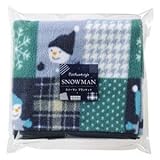 【プチギフト 粗品 景品 記念品に人気の商品】　スノーマン パッチワーク風ブランケット