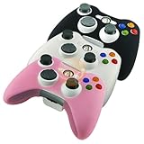 Black Silicone Skin Case for Microsoft xBox 360 Controller + White Silicone Skin Case + Baby Pink Si
