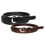 Womens 2 for 1 Classic Sleek Thin Skinny Leather Style Belts Black Shimmer and Brown By Milidee 41qU0hvn17L. SL160 Womens 2 for 1 Classic Sleek Thin Skinny Leather Style Belts Black Shimmer and Brown By Milidee
