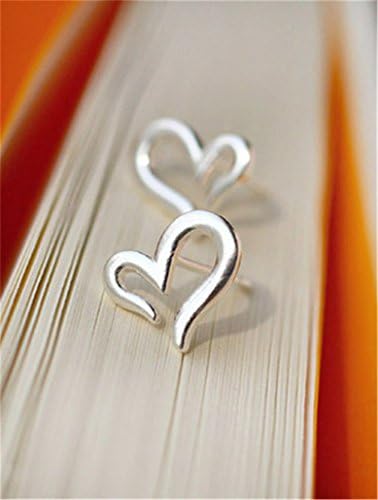 MagicPieces Women's High Quality Silver Heart Shape Stud Earrings Birthday Gift FDP 0704