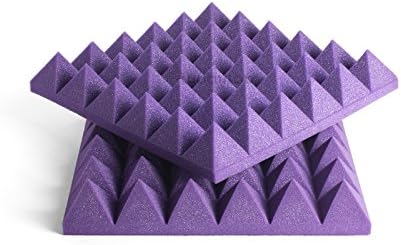 2" Pyramid Burgundy | WaavLab Acoustic Studio Foam Kontrol Series | 12 Pack (Purple)