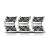 Square Chrome Fender Side Vents Carbon Fiber Look - 6 Ports