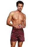 Sexy Mens Satin Boxer Shorts Hearts
