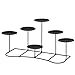 smtyle DIY 6 Mantle Candelabra Flameless or Wax Pillar Candle Holders Stand for Fireplace Accessories with Black Iron Decoration on Desk or Floor