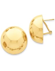 14k Yellow Gold Omega Clip 24mm Half Ball Earrings. Metal Wt- 10.52g