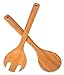 BIRDROCK HOME Bamboo Salad Servers 2-Piece Set - Bamboo Spoon & Fork Set - Salad Utensils for Cooking and Serving - Ideal Salad Spoons for Tossing & Mixing - Durable Serveware for Kitchen & Dining