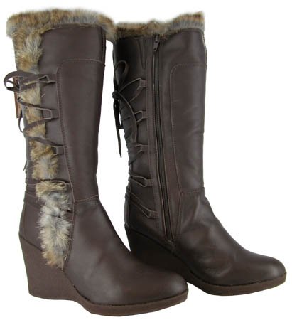 $110 Bearpaw Seri Brown Boots Shoes Fur Sheepskin