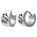 Urban Male Mens Stainless Steel Hoop Earrings Dragon Design