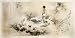 Chinese Sumi Art Brush Painting - Old Man Having Tea with Young Boy - Watercolor Ink on Rice Paper