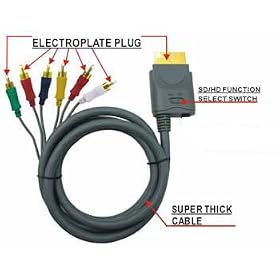 XBox 360 SD and HD Gold Tipped Component AV Cable Lead with Optical Out