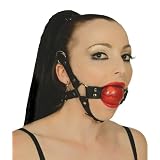 Spartacus Premium Bondage Full Head 2 inch Red Ball Gag Fun Style Bondage Poducts Unique Sexual Foreplay Enhancement
