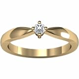 14K Yellow Gold Solitaire Diamond Ring - 0.10 Ct.