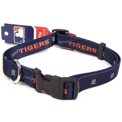 DETROIT TIGERS ADJUSTABLE NYLON DOG PET COLLAR SZ