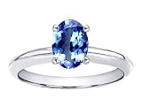 0.85 cts Genuine Tanzanite Solitaire Engagement Ring - 14kt White or Yellow Gold