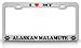 I LOVE MY ALASKAN MALAMUTE Dog Pet Animal High Quality STEEL /METAL Auto License Plate Frame, Chrome/Blk/Red