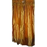 ChristmasGift-SilkSariDrapes-2AntiqueGoldPanelsDecorativeDraperyWindowTreatment