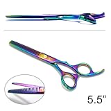 Harutake Professional Titanium Hair Cutting Scissors Shears Barber Thinning 5.0 5.5 Hidden Tension Screw Ergonomic Bent Down Thumb Ring