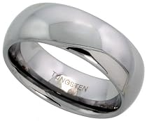 Tungsten Carbide 5/16" ( 8mm ) High Polished Comfort Fit Domed Band