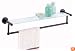 Organize It All Oil Rubbed Glass Shelf with Towel Bar