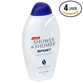 Shower to Shower Absorbent Body Powder, Sport, 13-Ounce Bottles (Pack of 4)