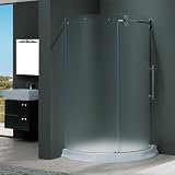Vigo Industries VG6031CHMT40WR Frameless Round Frosted Enclosure, Chrome