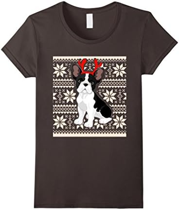 Women's FRENCHIE UGLY CHRISTMAS SWEATSHIRT Shirt Medium Asphalt