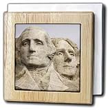 Closeup of Presidents Washington & Jefferson.Mount Rushmore National Park, South Dakota - 6 Inch Tile Napkin Holder