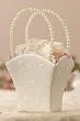 Floral Embroidery Flower Girl Basket - Ivory color