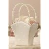 Floral Embroidery Flower Girl Basket - Ivory color