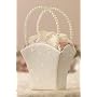 Floral Embroidery Flower Girl Basket - Ivory color