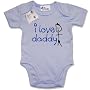 Dirty Fingers  I love Daddy  Baby & Toddler Short Sleeve Bodysuit / BabyGrow, 0-3 months, Blue
