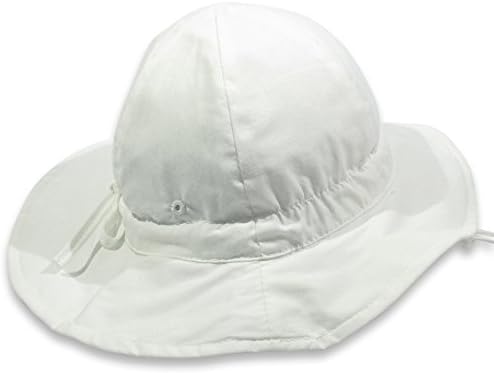 Baby Sun Hat By Colwares - 100% Cotton Sun Protection With Wide Brim (White, 36 Months)