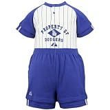 Majestic L.A. Dodgers Royal Blue Pinstripe Infant Two Piece Outfit