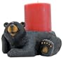 Cute Laying Down Black Bear Figure Decorative Pillar Candle Holder (Great Gift Idea) 7"