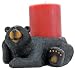 Cute Laying Down Black Bear Figure Decorative Pillar Candle Holder (Great Gift Idea) ...