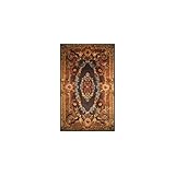 IMAGE OF Safavieh Empire Collection EM423A Handmade Black and Blue Wool Round Area Rug, 3-Feet 6-Inch