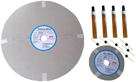 500ft Tabbing Wire 50ft Bus Wire 3 Flux Pens 6- 15amp Diodes for DIY Solar Panel