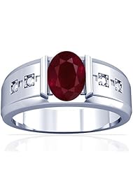 Platinum Oval Cut Ruby Solitaire Ring