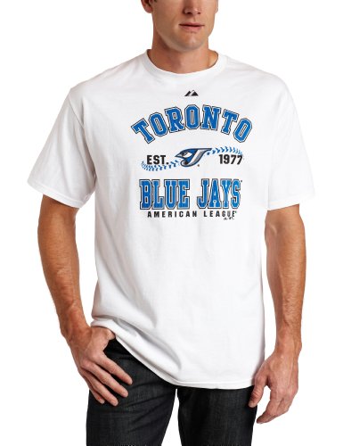 MLB Men's Toronto Blue Jays Dial It Up Short Sleeve Basic Tee (White, X-Large)