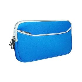6 inch Blue Protection Soft Sleeve Case w double zip & extra pocket for Amazon Kindle 1 2, Sony, Ectaco JetBook,... by 