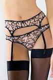 IMAGE OF Mimi Holliday Je T'Aime Heart Print Silk French Thong L/14UK/12US Black
