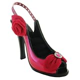 Glossy Rose Petal Shoe Ring Earring Holder, Slingback, Pink