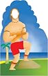 Hawaiian Man "Stand-In" Standup Poster